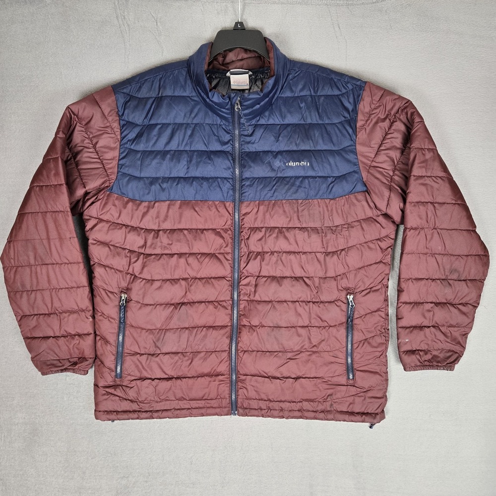 Columbia Powder Lite Jacket Mens 2XL Red Colorblock Omni-Heat 1698001 Gorpcore